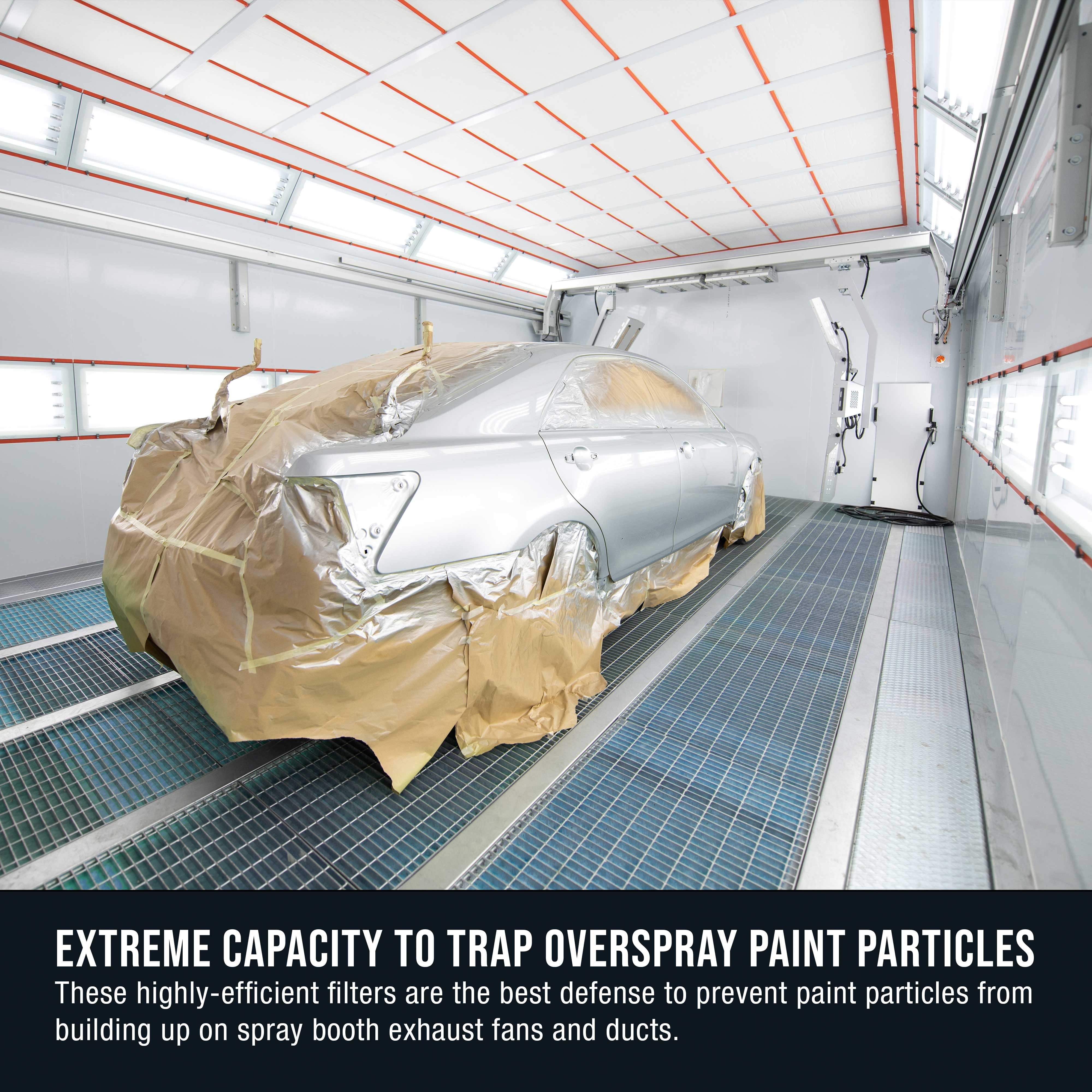 Master Elite Premium Paint Spray Booth Exhaust Filter Roll, 48" x 100' - 18 Gram Heavy-Duty Fiberglass Paint Arrestor - Captures Traps Overspray Paint Particles in Auto Autobody Refinish Booths