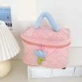 thumbnail image 1 of Fiudx Bolsa de Maquillaje Portátil, Terciopelo Suave, Gran Capacidad, Diseño Moderno con Bloques de Color, Práctico Almacenamiento para Viajes, Tamaño Compacto, Imprescindible para Viajes, 25 X 15 X, 1 of 6
