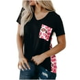 thumbnail image 2 of ALLLIST Leopard Print Women's Tops V Neck Short Sleeve Tee Shirts Summer Fashion Blouse Ladie's Tops, 2 of 5