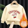 thumbnail image 2 of LIIPEE Boys Girls Hoodies Fall Winter Fashion Long Sleeve Thickened Warm Cartoon Printed Round Neck Pullover Hoodless Sweatshirt Kids Breathable Camping School Sport Hoodie,Beige,2-3 Years, 2 of 3