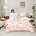 thumbnail image 5 of Feelyou Dreamyink Cherry Blossoms Bedding Comforter Set, Pink Flower Floral Twin Comforter Sets, Teens Kids Girls Women Reversible Bedding Set, Luxury Bedroom Decor, 2pcs, 5 of 9