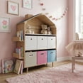 thumbnail image 5 of Innovaze Kids Storage Organizer with 6 Removable Bins, House-Shaped Bookshelf, Vertical Toy & Book Storage Cabinet, MDF, Space-Saving Design for Playroom & Bedroom, 5 of 6