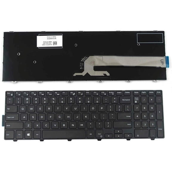 New US English Black Laptop Keyboard (NO-Backlit with Frame) for Dell Inspiron 15 P47F