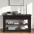 thumbnail image 2 of Hassch Entryway Console Table with 3 Drawers, 48" Sofa Table with Open Shelves, Behind Couch Table for Hallway, Foyer, Living Room, Distressed Black, 2 of 10