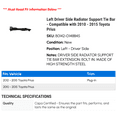 thumbnail image 2 of Left Driver Side Radiator Support Tie Bar - Compatible with 2010 - 2015 Toyota Prius 2011 2012 2013 2014, 2 of 2