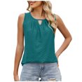 thumbnail image 2 of Soki Women's Tank Tops Loose Round Neck Ruched Sleeveless Tops Casual Basic Vest Shirts, 2 of 5