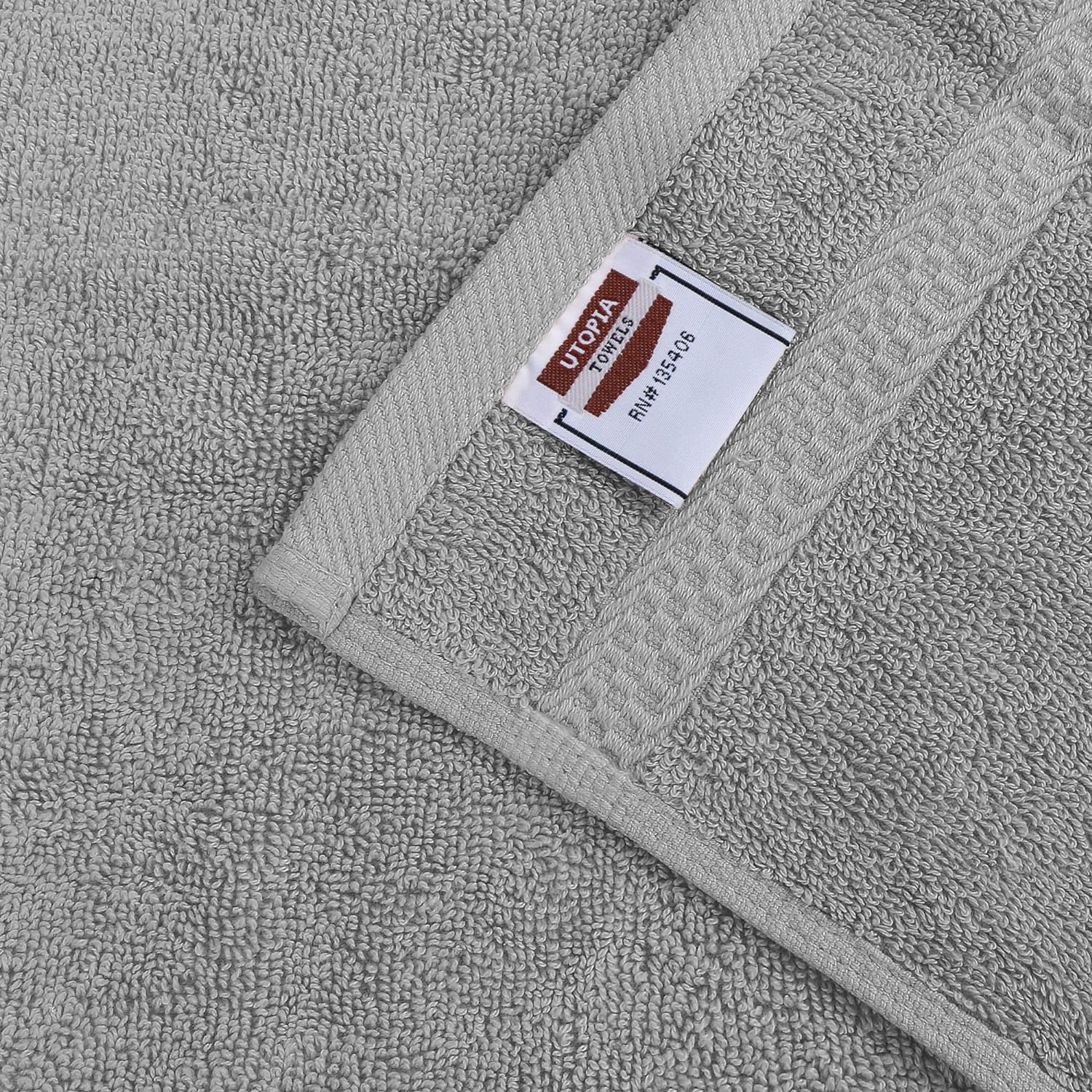8-Piece Premium Towel Set, 2 Bath Towels, 2 Hand Towels, and 4 Wash Cloths, 600 GSM 100% Ring Spun Cotton Highly Absorbent Towels for Bathroom, Gym, Hotel, and Spa (Cool Grey)
