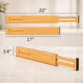 thumbnail image 5 of Swayvoo Expandable Bamboo Drawer Dividers – 4-Pack Adjustable Drawer Organizer Separators for Kitchen, Bedroom, Bathroom, Cabinet, Office & Dresser Storage (17–22", Natural), 5 of 7