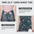 thumbnail image 6 of Pioneer Flower Floral Print Pattern Apron-Garden Aprons for Women with Pockets-Cotton Linen Waterproof Kitchen Cooking Gardening Aprons Adjustable for Kitchen,Cooking,BBQ and Salon 33x27 Inch, 6 of 7