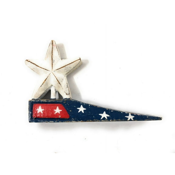 Americana Door Stopper Blue w/ Star 4" - USA Decor