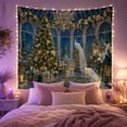 thumbnail image 2 of White Peacocks in Grand Classical Room with Snowy Night View, Serene Cottagecore for Holiday Decor Lovers, Opulent Art Print, Christmas Gift Tapestry Wall Hanging for Living Room and Bedroom, 2 of 7