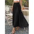 thumbnail image 4 of PRETTYGARDEN Long Skirts for Women Summer Vacation Outfits Spring Chiffon Elastic Waist Flowy A-Line Pleated Midi Skirt, 4 of 10