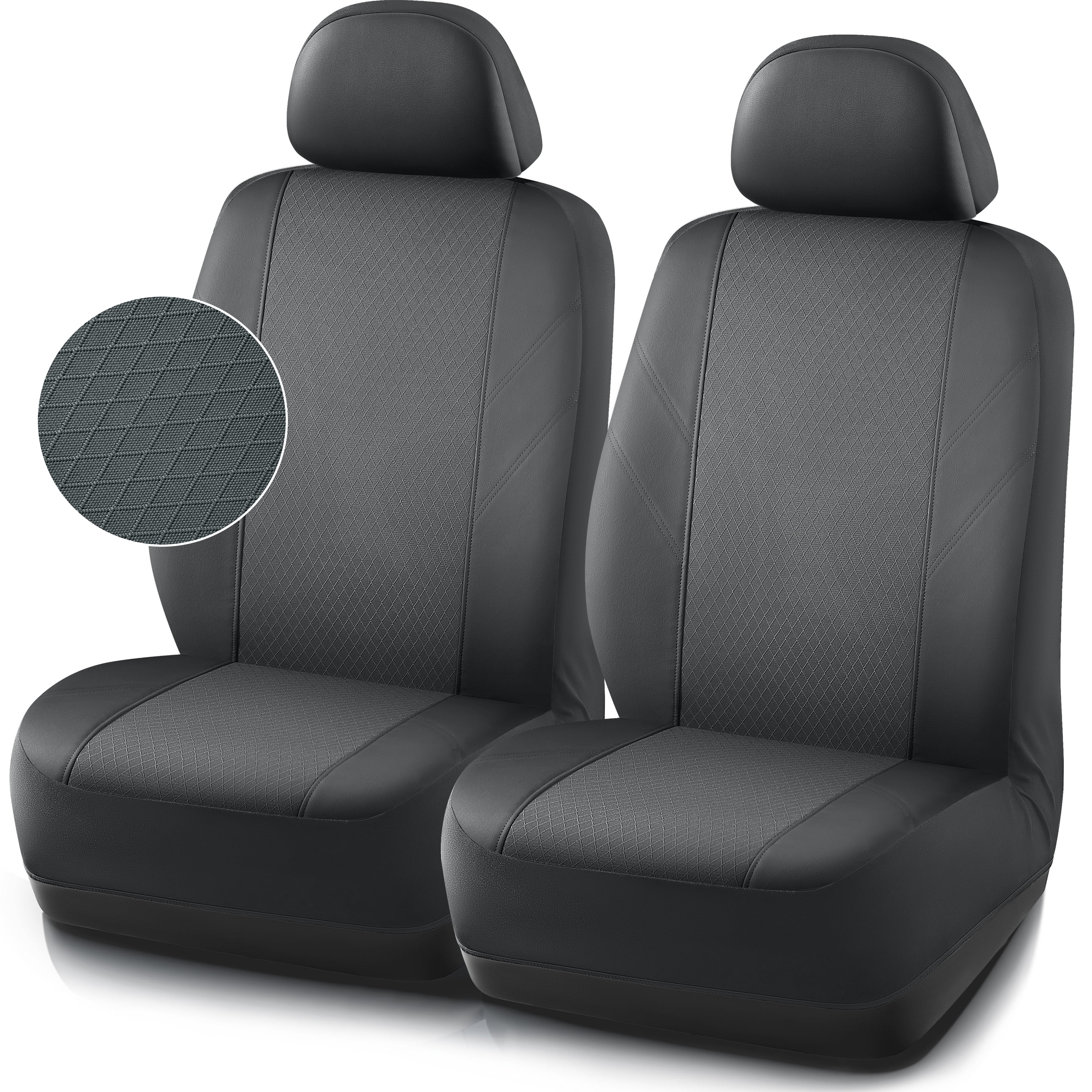 Road Comforts Leather Mesh Car Seat Cover, Airbag Compatible, Universal Fit for Most Cars - Grey