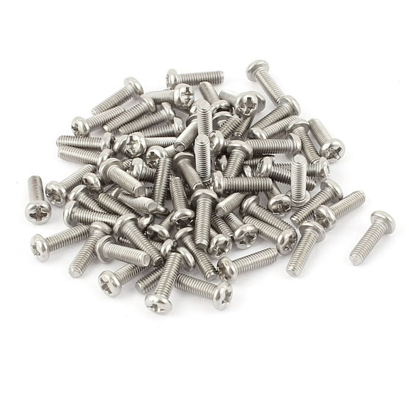Uxcell M3 x 10mm 304 Stainless Steel Crosshead Phillips Pan Head Screws Bolt (60- Pack)