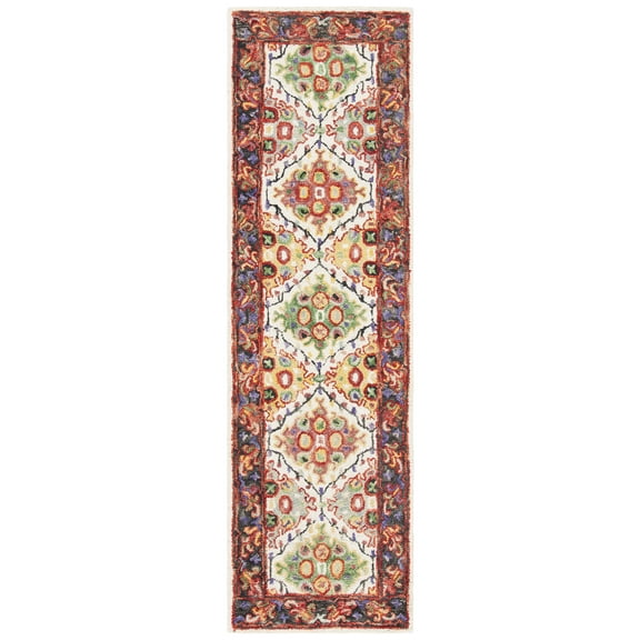 SAFAVIEH Trace Candelario Oriental Runner Rug, Ivory/Red, 2'3" x 8'