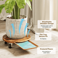 thumbnail image 2 of Bamworld Rolling Plant Stands with Wheels Plant Caddy with Wheels Planter Stand 12 Inch Pot Stand 2 Pack Plant Dolly with Drainage Tray Durable Wooden Design for Indoor Outdoor, 2 of 7