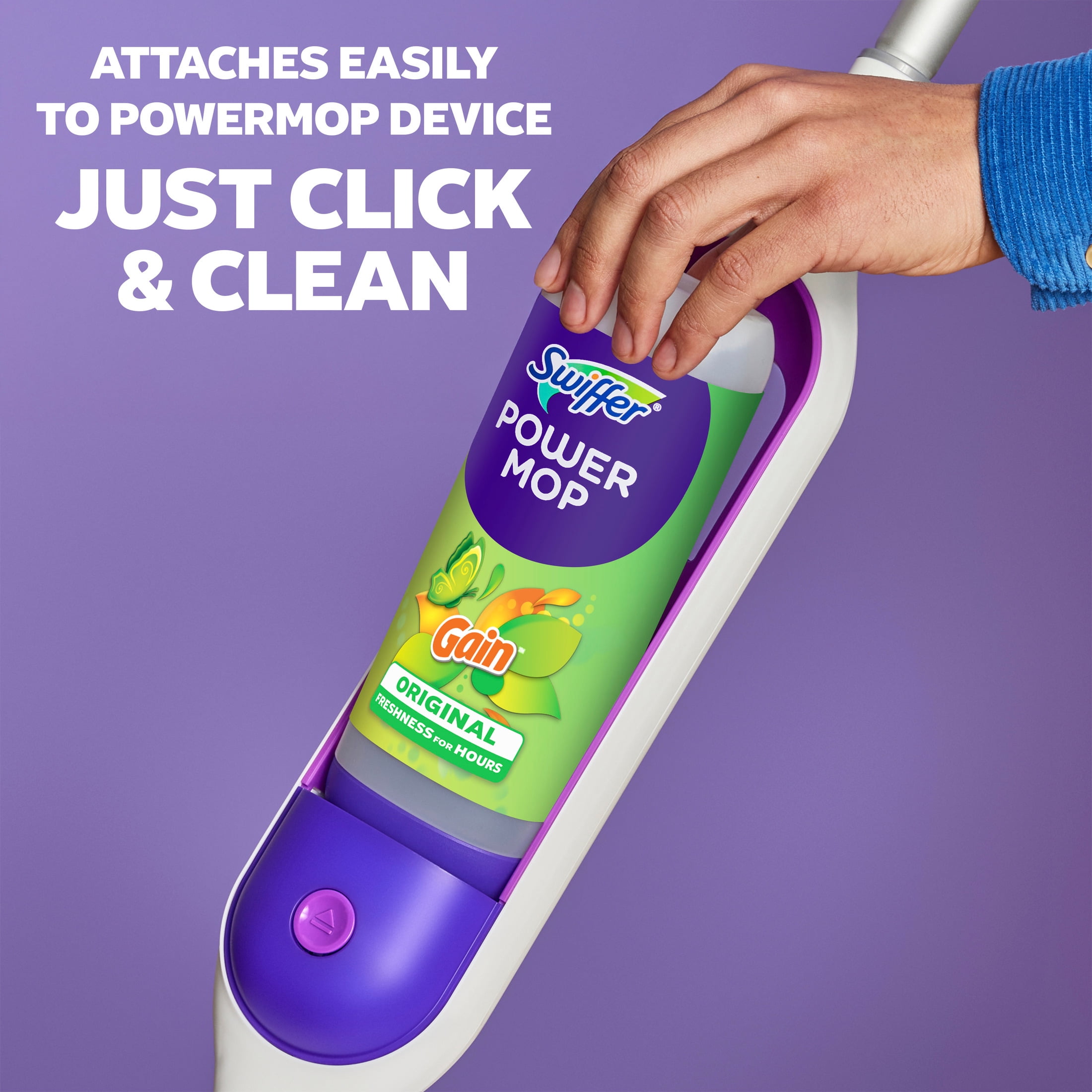 (3 pack) Swiffer Power Mop Floor Cleaner Solution with Gain Scent, 25.3 fl oz