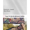 thumbnail image 6 of 4th of July RV Awning Sun Shade Screen 9'X7' United States Flower Mesh Sunscreen Eucalyptus Leaf Red Striped Awning Shade Screen with Zipper UV Blocker Completed Kits for RV Motorhome Camper, 6 of 7