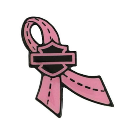 Ribbon Shield Insert Harley-Davidson Pin, Pink Label Breast Cancer Ribbon Bar & Shield Black 8003272, Harley Davidson ()