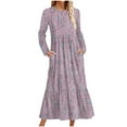thumbnail image 1 of Robe d'Automne, Robe Décontractée à Imprimé pour Femme à Manches Longues et Col Rond, Cadeaux pour Femmes, TG, 1 of 4