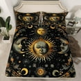 thumbnail image 2 of Manfei Bohemian Moon Sun Bed Sheets, Psychedelic Stars Planet King Sheets, Mandala Hippie Flower Sheet Set, Luxury Bedroom Decor, 4 Pieces, 2 of 7