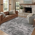 thumbnail image 3 of 8x10 Washable Area Rugs Living Room Bedroom Non-Slip Vintage Large Area Rug Stain-Resistant Low Pile Retro Floral Accent Dining Room Home Decor Grey, 3 of 8