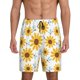 thumbnail image 1 of Balery Sunflowers Pantalones cortos de pijama de punto de algodón para hombre con cinturilla y bolsillos-Large, 1 of 6
