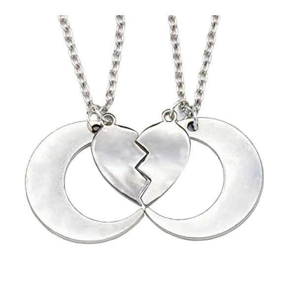 Necklaces & Pendants 2Pcs Mum Daughter Necklace I Love You to The Moon and Back Mothers Day Gift Present (Silver )