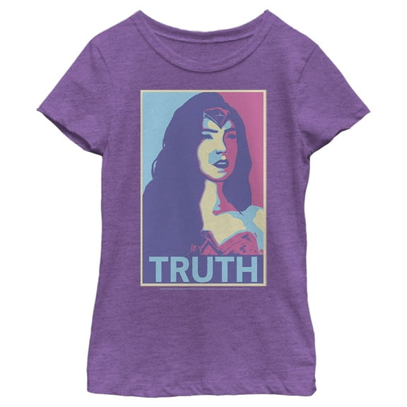 Girl's Wonder Woman 1984 Pastel Truth Graphic Tee Purple Berry Medium