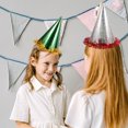 thumbnail image 4 of 12 gorros de fiesta de cumpleaños en forma de cono con borde de borla brillante para niños y adultos (colores surtidos), 4 of 8