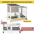 thumbnail image 4 of Aivituvin Upgrade Rabbit Hutch Rabbit Cage Indoor Bunny Hutch with Run Outdoor Rabbit House with Two Deeper No Leak Trays - 4 Casters Include (Mocca Color Without Bottom Wire Netting), 4 of 7