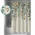 thumbnail image 4 of Green Brown Botanical Bathroom Curtain 72 Inch Shower Curtain with Hooks, Farmhouse Eucalyptus Leaves Rustic Waterproof Polyester Bath Curtain Washable Bathtub Curtain 48''x 72'', 4 of 6