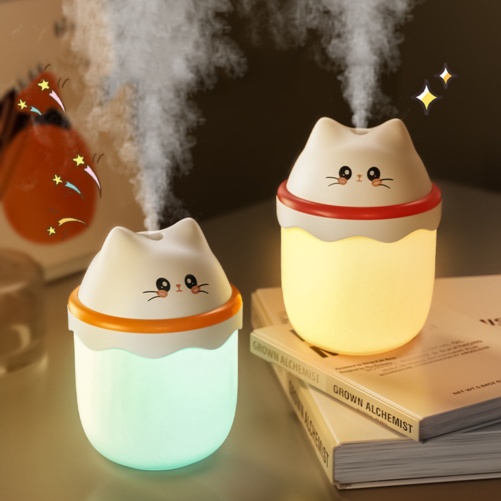 Nsxcdh Mini Humidifier Office Desktop Car Pet Small Portable 4.17x2.95x2.95in Efficient Humidification Silent Multi Functional Easy Clean Travel