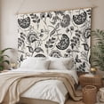 thumbnail image 3 of Black Spring Floral Tapestry for Bedroom Wall Hanging Tapestry, Summer Botanical Farmhouse Vintage Ceiling Backdrop Tapestries Poster Blanket Wall Decor for Teens Room Living Room Dorm 39" x 59", 3 of 8