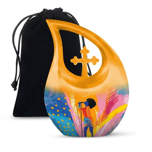 JAGSHASHI Music Adult Funeral Urns - Cremation Urn For Human - Funeral Urn For Women Ashes - Burial Urns Ashes - 10 Inch With Velvet Bag - Cremation Urn For Human Ashes Adult Female