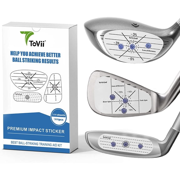 300Pcs ~600Pcs Golf Impact Tape Set, Self-Teaching Sweet Spot and Shot Consistency Analysis, Club Impact Stickers for Woods Irons and Putters Golf Accessories for Men