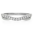 thumbnail image 3 of Dazzlingrock Collection 0.30 Carat (ctw) 10K Round White Diamond Ladies Wedding Guard Contour Band 1/3 CT, White Gold, Size 10, 3 of 4