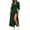 Green, variant on Ayolanni 3/4 Sleeve Dresses for Women Polka Dots Puff Sleeve Knee Length V-Neck Long A-Line Dress Party Flowy High Slit Elegant Wrap Sundress Black L