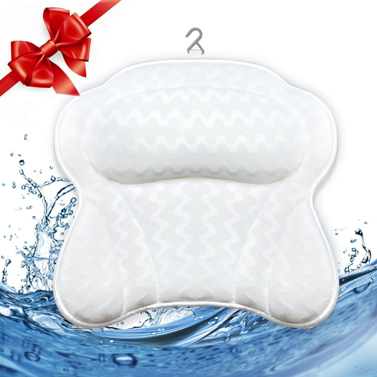 AEROiVi Full Body Bath Pillow with Lumbar Pillow Bathtub Cushion with 14  Suction Cups 3D Air Mesh Fit Any Tub Luxury Bathroom Accessories