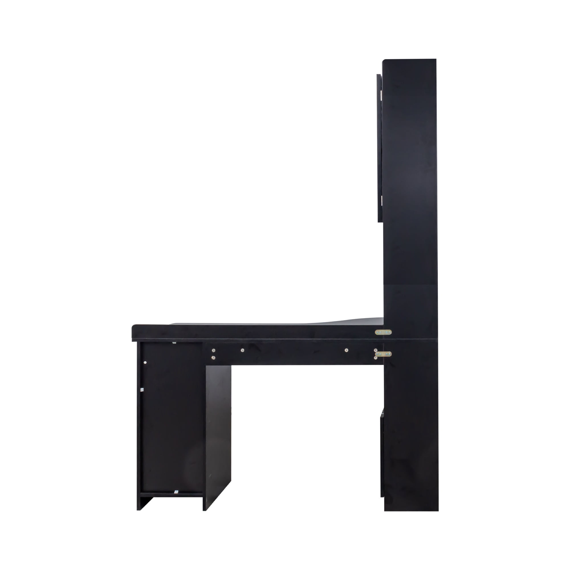 Euroco L-Shaped Corner Computer Desk for Home Office or Study desk, Study Modern Style Table with Drawers, Bookshelf & Hutch, 2-in-1 L-Shaped Design, Large Working Space,black