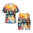 thumbnail image 1 of Fotbe Colorful Fishing Boats Pijama Estampada de 2 Piezas para Niños – Ropa de Dormir de Manga Corta Cómoda para Niños y Niñas, Camiseta y Shorts de Algodón-Small, 1 of 6