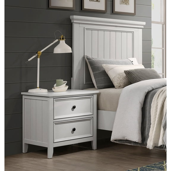 Classic Nightstand, 2 Drawers Storage 1pc Bedside Table