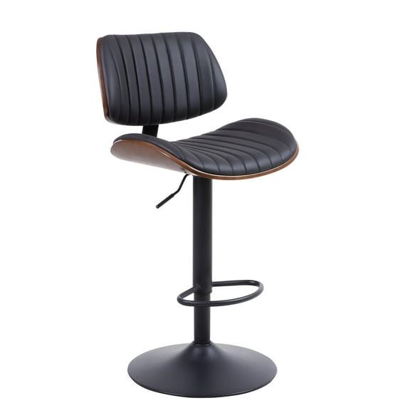 Tabourets de Bar Industriels Pivotants avec Base Extra Grand de 45 cm, Tabourets de Comptoir Rembourrés à Hauteur Réglable Chaise de Pub avec Dossier Côtelé et Anneau Repose-Pieds