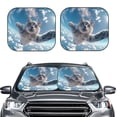 thumbnail image 2 of Windshield Sun Shade, Skydiving Cat Fisheye View Foldable Car Sun Shade Windshield for Front, 2 Pieces, 2 of 7