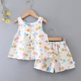 thumbnail image 2 of Cute Flower 2Pcs Summer Outfits Set for Toddler Girls – Short Sleeve T-Shirt + Pants (Gift Idea) Summer 2Pcs Gift Outfits Set Girls Summer Set 1-8 Years,5-6 Years, 2 of 3