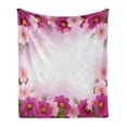 thumbnail image 1 of Pink Soft Flannel Fleece Throw Blanket, Framework with Romantic Daisies Valentine's Day Design Celebration Theme, Cozy Plush for Indoor and Outdoor Use, 60" x 80", Pink Pale Pink Green, by Ambesonne, 1 of 6