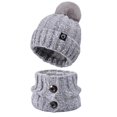 thumbnail image 4 of Adult Warm Hat Bib Two Piece Set Knitted Woolen Ear Protector for Outdoor Riding Winter Accessories, 4 of 4