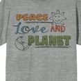 thumbnail image 2 of Positive Vibes Peace Love And Planet Men's Gray Heather T-Shirt-Large, 2 of 4