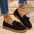 thumbnail image 5 of O-085 Black Ladies Casual Four Season Loafers Round Toe Solid Flat Soft Sole Fashionable Everyday Versatile Shoes, 5 of 9