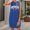Blue, variant on Women's Casual And Fashionable Letter Printed Casual Dress Summer Dresses for Teen Girls V Neck Maxi Dresses Women Junior Dresses Sleeveless Maxi Dress for Women Fitted Maxi Dress for Women Womens